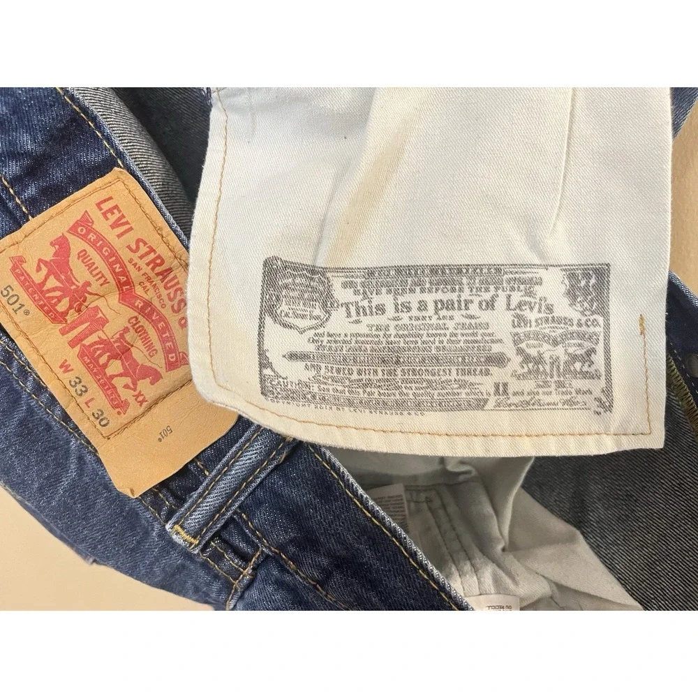 Levi's‎ 501 Original Fit Mens W33 L30 Blue Good Button Fly Straight Leg Jeans